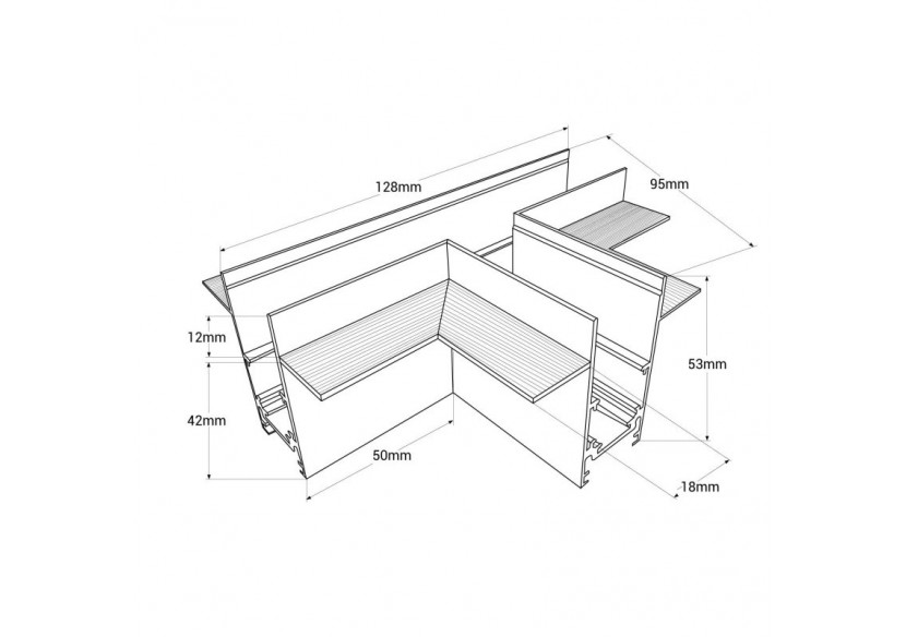 Jonction en T pour rails magnétiques encastrés 20 mm - CME-T-B - Barcelona LED Jonction en T pour rails magnétiques encastrés 20 mm - CME-T-B - Barcelona LED