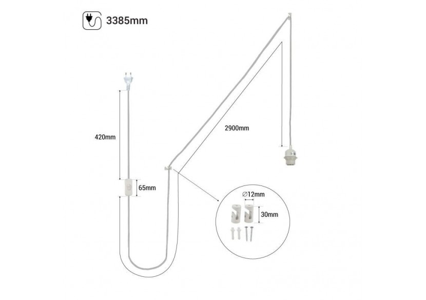 Douille E27 avec câble PVC, interrupteur et prise - K17-C-B - Barcelona LED Douille E27 avec câble PVC, interrupteur et prise - K17-C-B - Barcelona LED