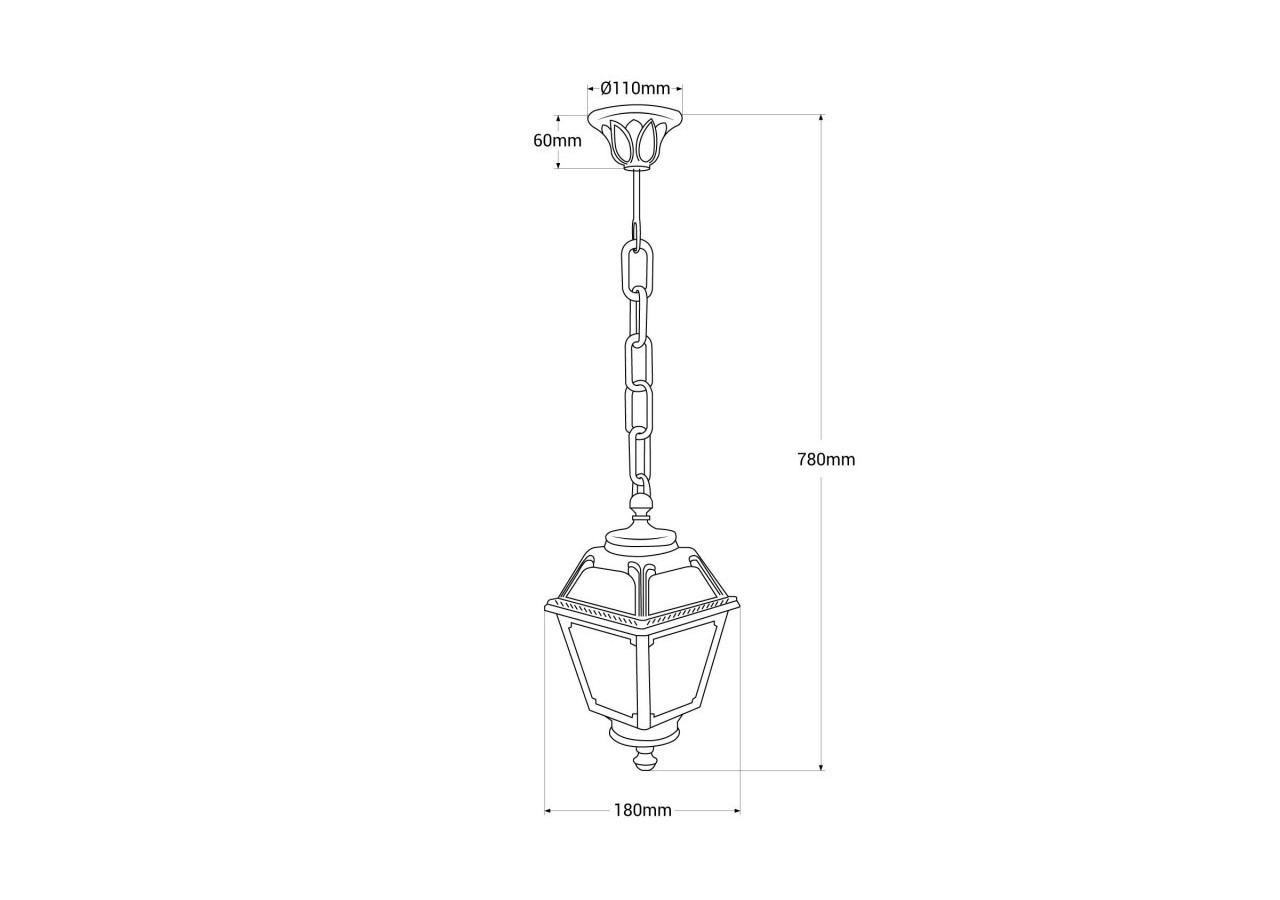 Lanterne en suspension FUMAGALLI "Sichem/Mary"-E27 - Q18.120.000.WYE27 - Barcelona LED