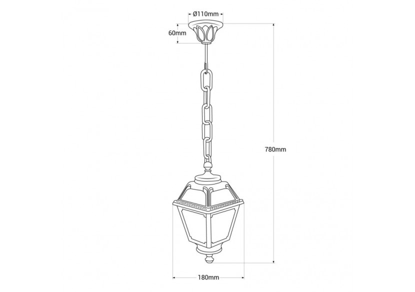 Lanterne en suspension FUMAGALLI "Sichem/Mary"-E27 - Q18.120.000.WYE27 - Barcelona LED