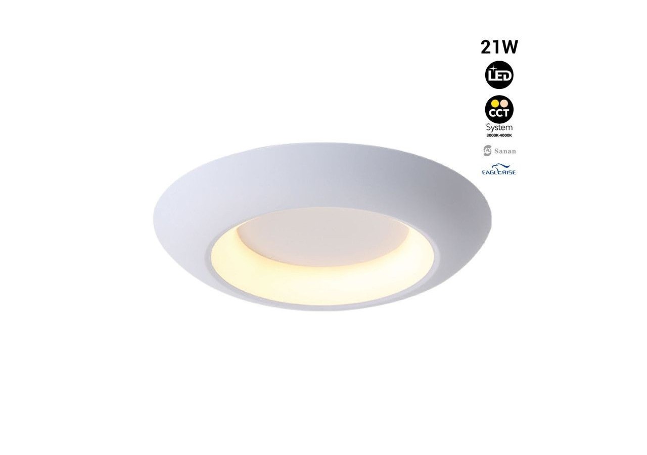 Plafonnier LED "FAX"-CCT 3000K-4000K-21W - LN1622-B-CCT - Barcelona LED