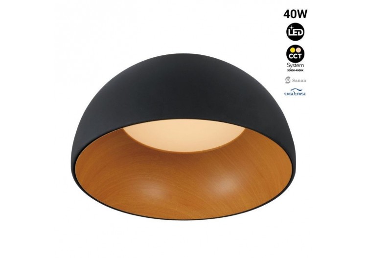 Plafonnier LED "Gina"-Effet bois-CCT 3000K-4000K-40W - LN1623-N-CCT - Barcelona LED