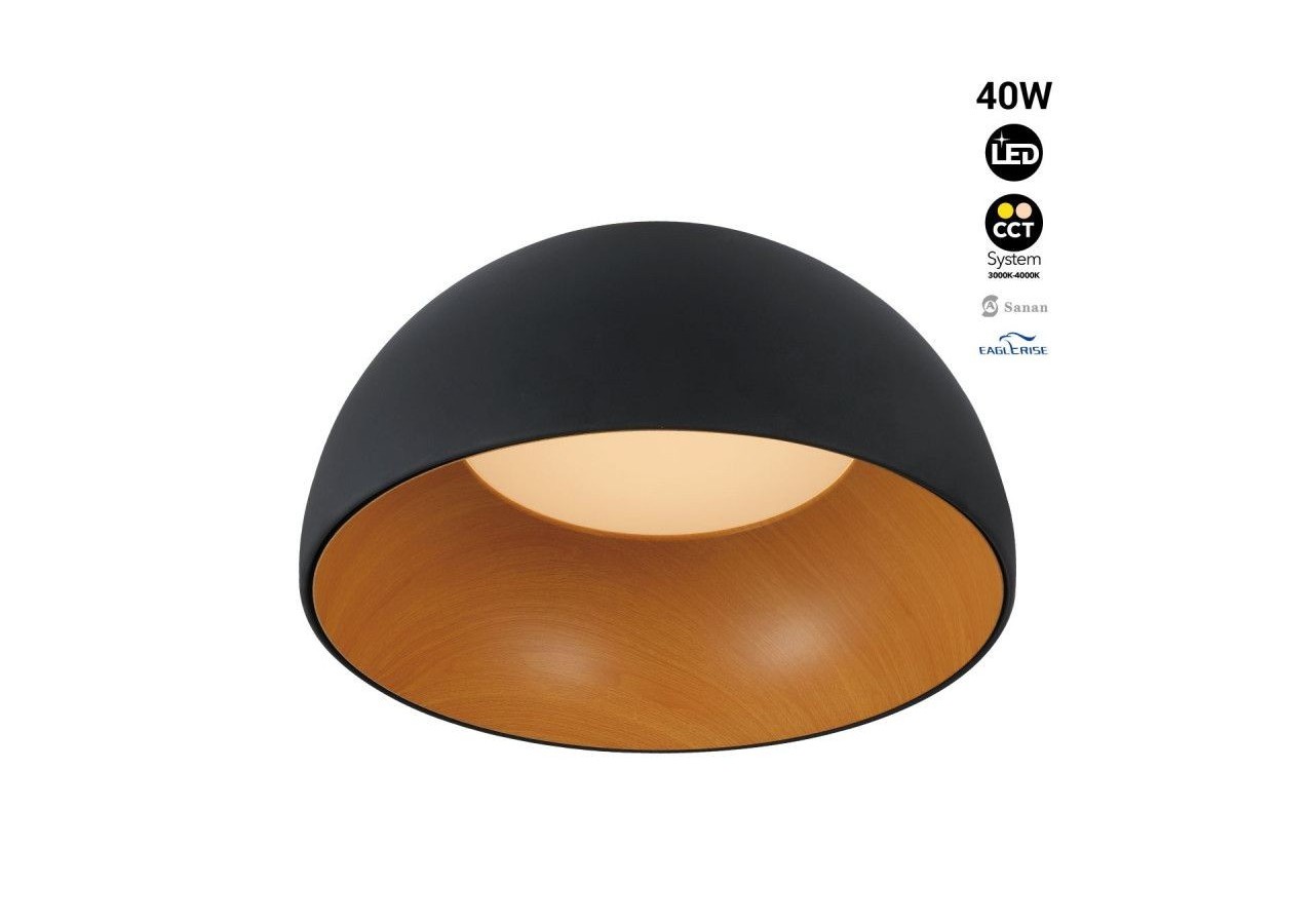 Plafonnier LED "Gina"-Effet bois-CCT 3000K-4000K-40W - LN1623-N-CCT - Barcelona LED