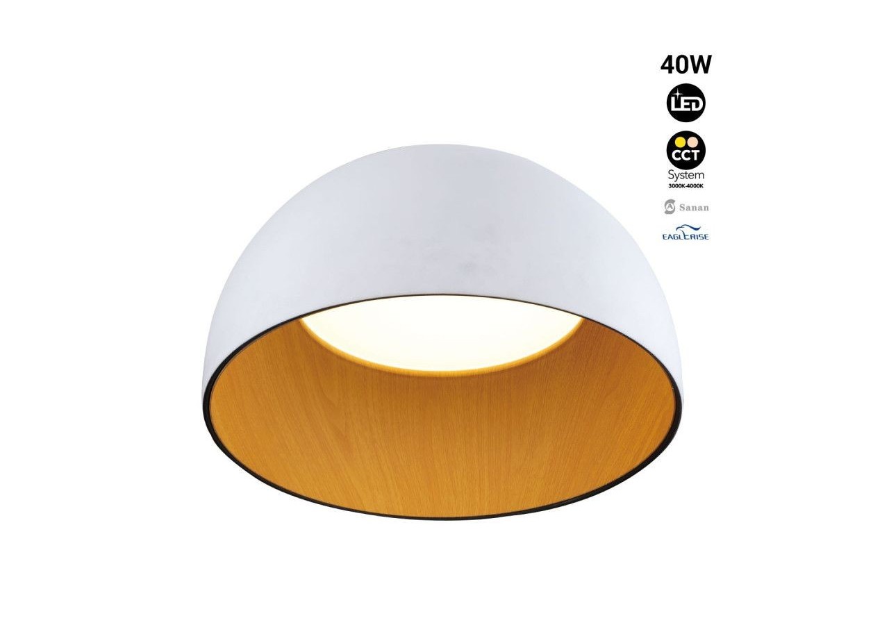 Plafonnier LED "Gina"-Effet bois-CCT 3000K-4000K-40W - LN1623-B-CCT - Barcelona LED