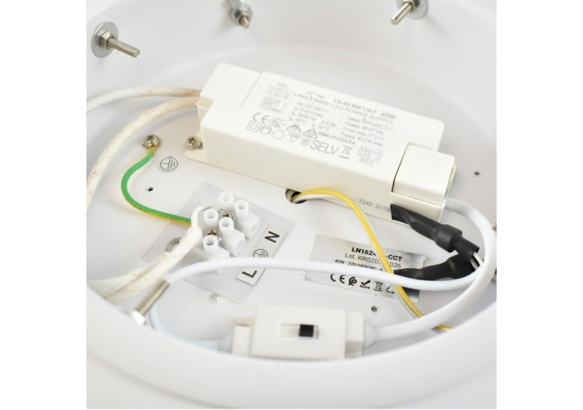 Plafonnier LED "Gina"-Effet bois-CCT 3000K-4000K-40W - LN1623-B-CCT - Barcelona LED