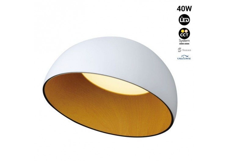 Plafonnier LED incliné "Mulen"-Effet bois-CCT 3000K-4000K-40W - LN1624-B-CCT - Barcelona LED