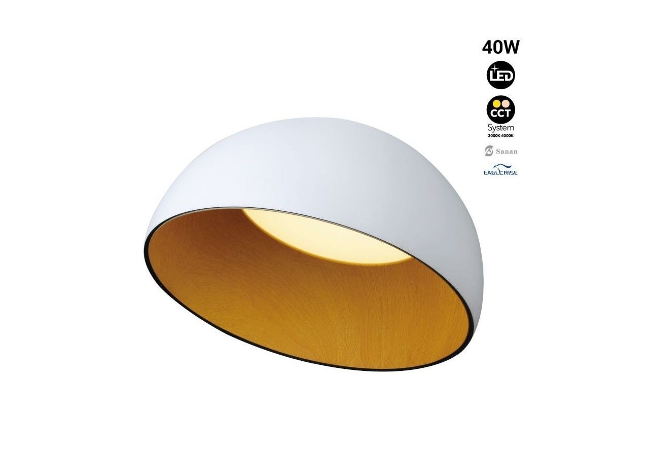 Plafonnier LED incliné "Mulen"-Effet bois-CCT 3000K-4000K-40W - LN1624-B-CCT - Barcelona LED