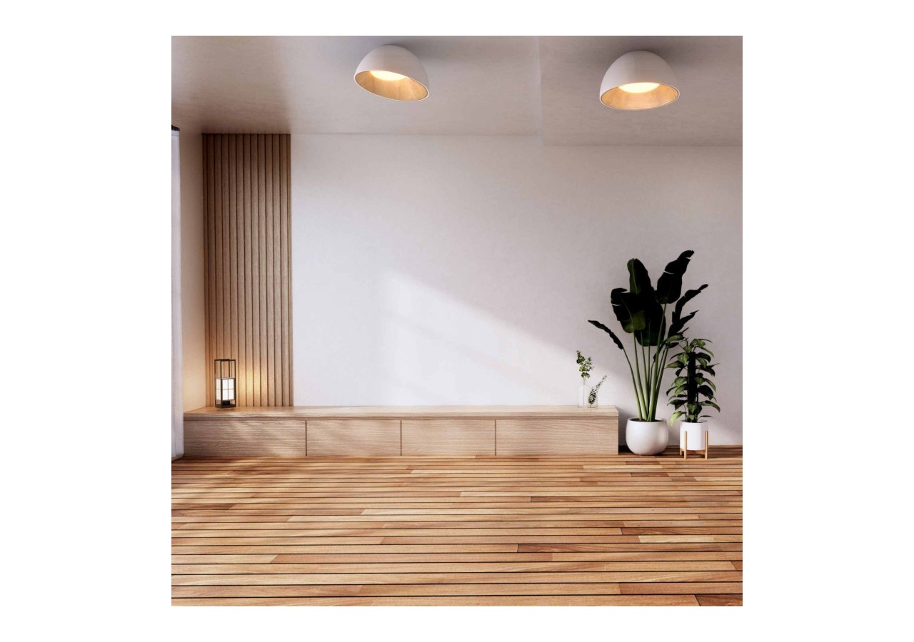 Plafonnier LED incliné "Mulen"-Effet bois-CCT 3000K-4000K-40W - LN1624-B-CCT - Barcelona LED