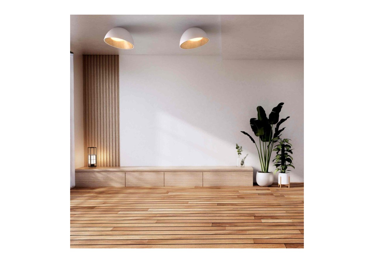 Plafonnier LED incliné "Mulen"-Effet bois-CCT 3000K-4000K-40W - LN1624-B-CCT - Barcelona LED