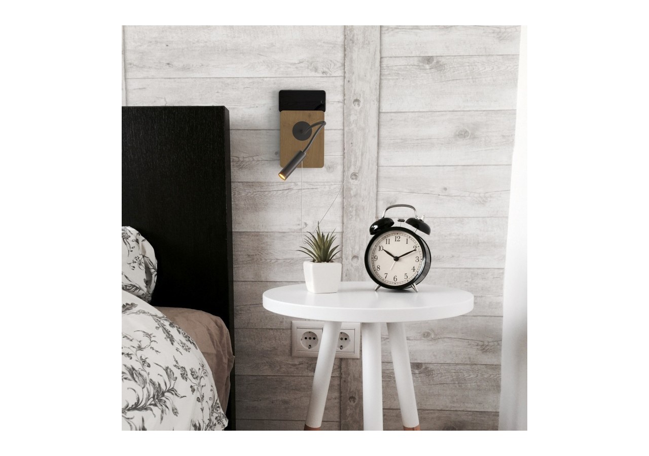 Applique liseuse flexible avec port USB "LONDON USB"-Puce CREE-3W - LN1511-USB-N - Barcelona LED