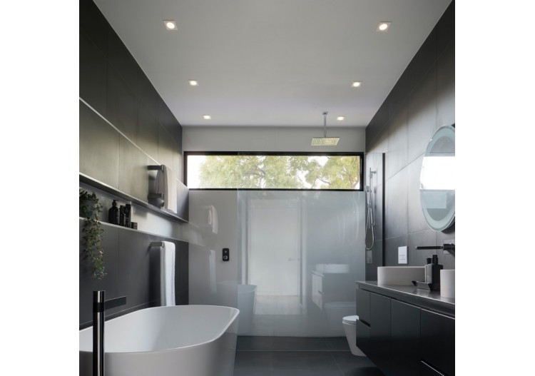 Collerette carrée pour ampoule GU10/ MR16-Diffuseur opale-Coupe diamètre 75-80 mm-IP54 - B999-C-B - Barcelona LED 2