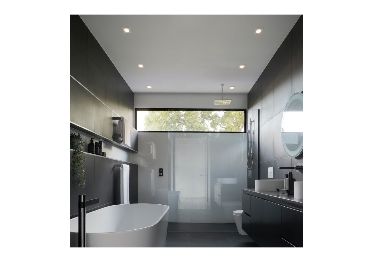 Collerette carrée pour ampoule GU10/ MR16-Diffuseur opale-Coupe diamètre 75-80 mm-IP54 - B999-C-B - Barcelona LED