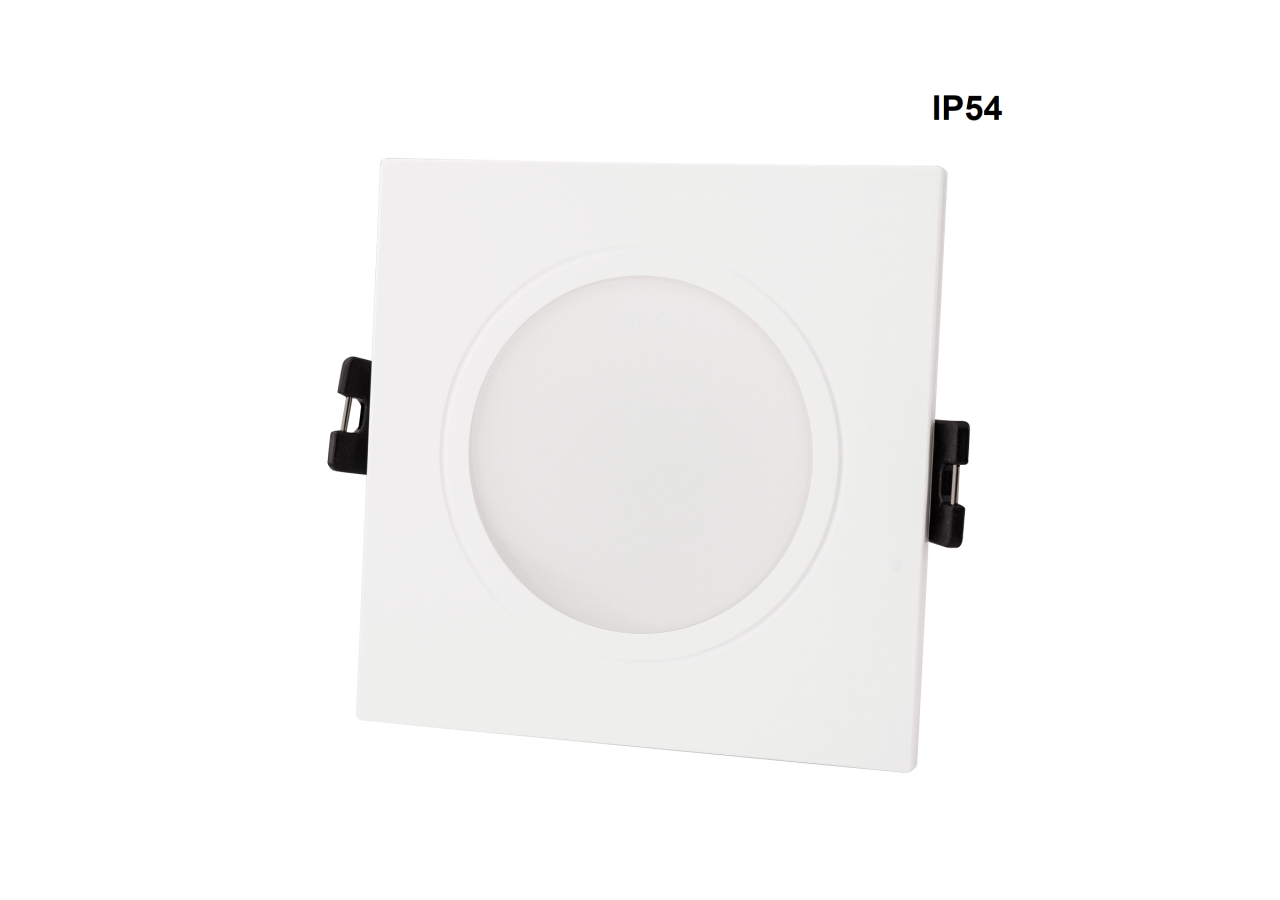 Collerette carrée pour ampoule GU10/ MR16-Diffuseur opale-Coupe diamètre 75-80 mm-IP54 - B999-C-B - Barcelona LED