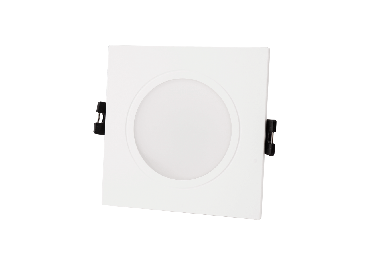 Collerette carrée pour ampoule GU10/ MR16-Diffuseur opale-Coupe diamètre 75-80 mm-IP54 - B999-C-B - Barcelona LED