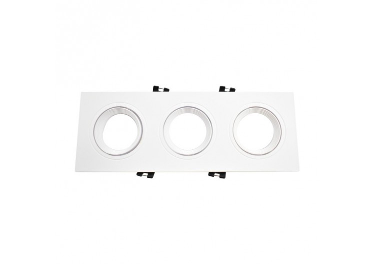 Support de spot triple orientable pour ampoules GU10/MR16-Coupe 75 x 235 mm - B996-B - Barcelona LED