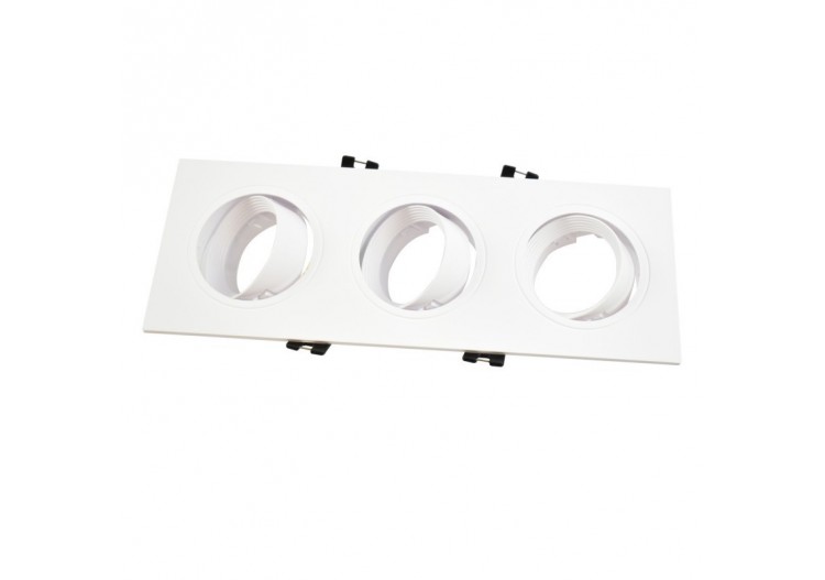 Support de spot triple orientable pour ampoules GU10/MR16-Coupe 75 x 235 mm - B996-B - Barcelona LED 2