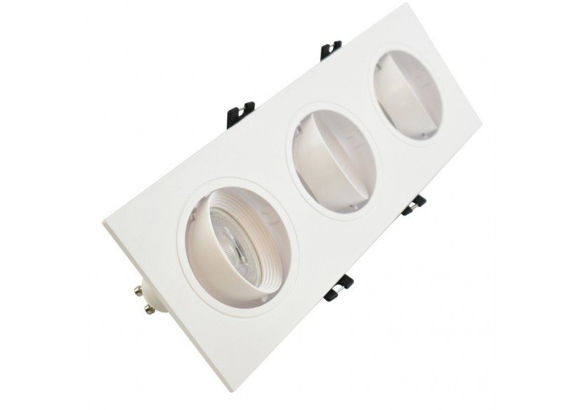 Support de spot triple orientable pour ampoules GU10/MR16-Coupe 75 x 235 mm - B996-B - Barcelona LED Support de spot triple orientable pour ampoules GU10/MR16-Coupe 75 x 235 mm - B996-B - Barcelona LED