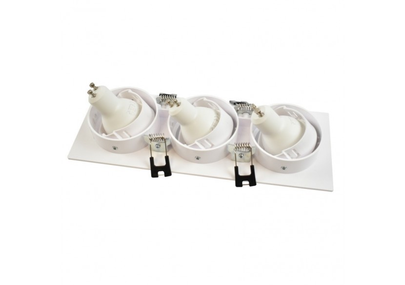 Support de spot triple orientable pour ampoules GU10/MR16-Coupe 75 x 235 mm - B996-B - Barcelona LED Support de spot triple orientable pour ampoules GU10/MR16-Coupe 75 x 235 mm - B996-B - Barcelona LED