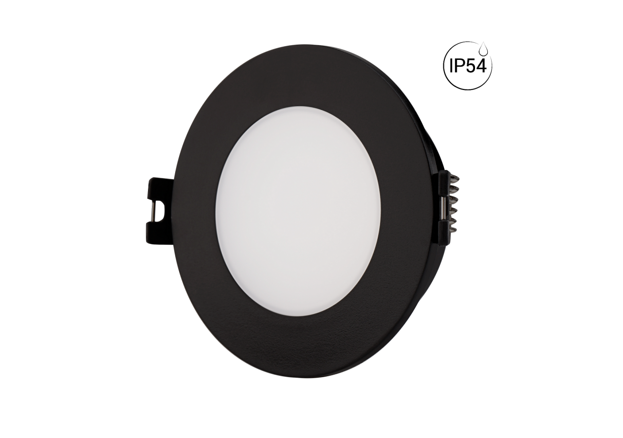 Collerette downlight étanche ronde pour ampoule GU10 / MR16-Diffuseur opale-Coupe diamètre 75-80 mm - B999-R-N - Barcelona LED