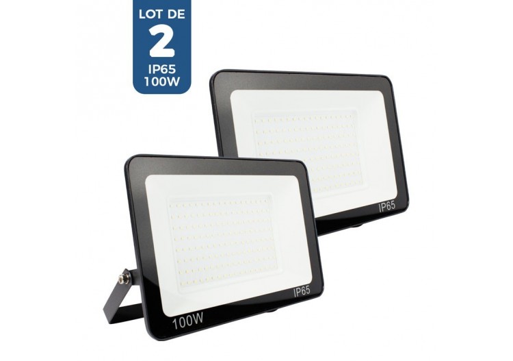 Lot de 2 spots d'extérieur LED 100W 7847LM IP65 - K1884-2-BF - Barcelona LED