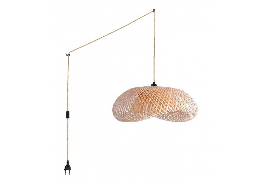 Suspension en osier "Vimet Lite" avec interrupteur et prise murale - K170-C-CU - Barcelona LED