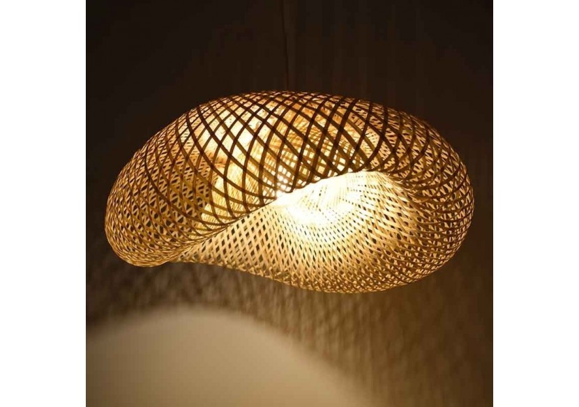 Suspension en osier "Vimet Lite" avec interrupteur et prise murale - K170-C-CU - Barcelona LED