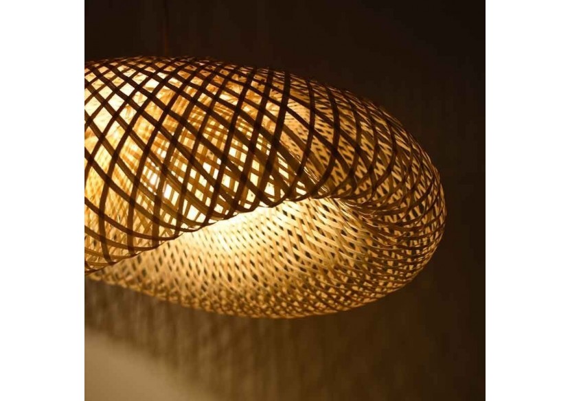 Suspension en osier "Vimet Lite" avec interrupteur et prise murale - K170-C-CU - Barcelona LED