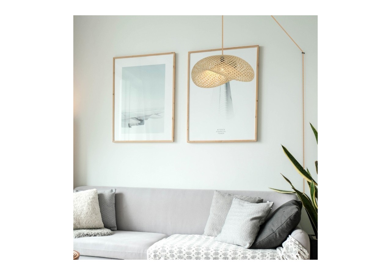 Suspension en osier "Vimet Lite" avec interrupteur et prise murale - K170-C-CU - Barcelona LED