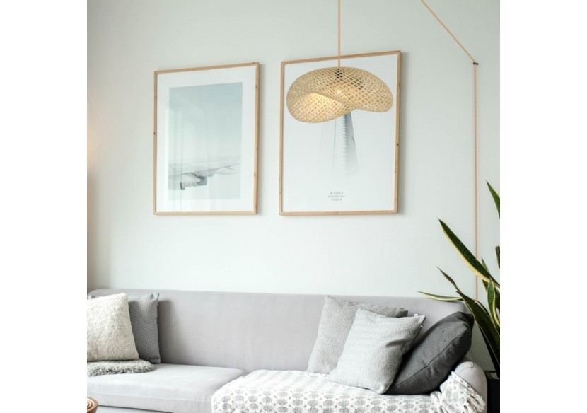 Suspension en osier "Vimet Lite" avec interrupteur et prise murale - K170-C-CU - Barcelona LED