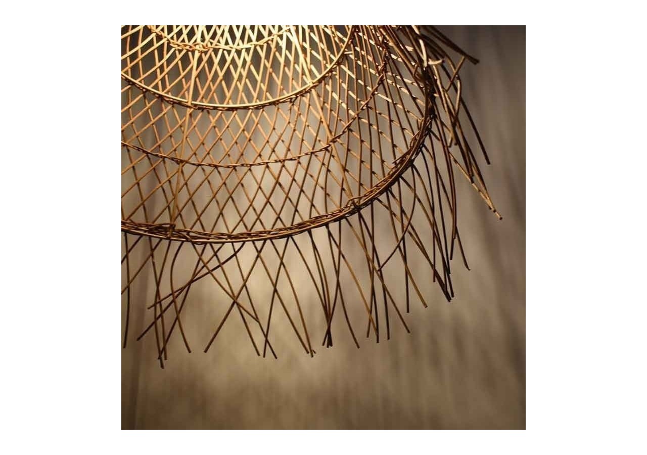 Suspension en osier "Willow" avec interrupteur et prise murale - K171-C-B - Barcelona LED