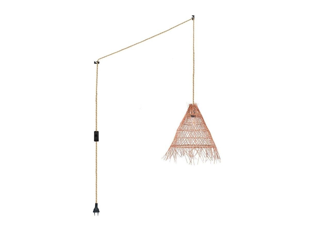 Suspension en osier "Willow" avec interrupteur et prise murale - K171-C-CU - Barcelona LED