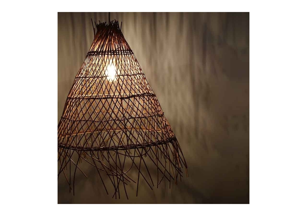 Suspension en osier "Willow" avec interrupteur et prise murale - K171-C-CU - Barcelona LED