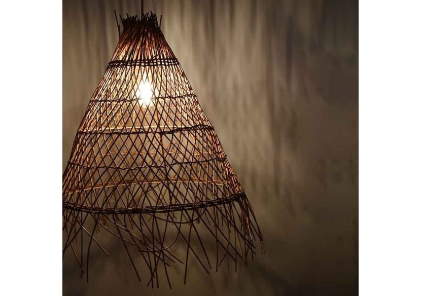 Suspension en osier "Willow" avec interrupteur et prise murale - K171-C-CU - Barcelona LED