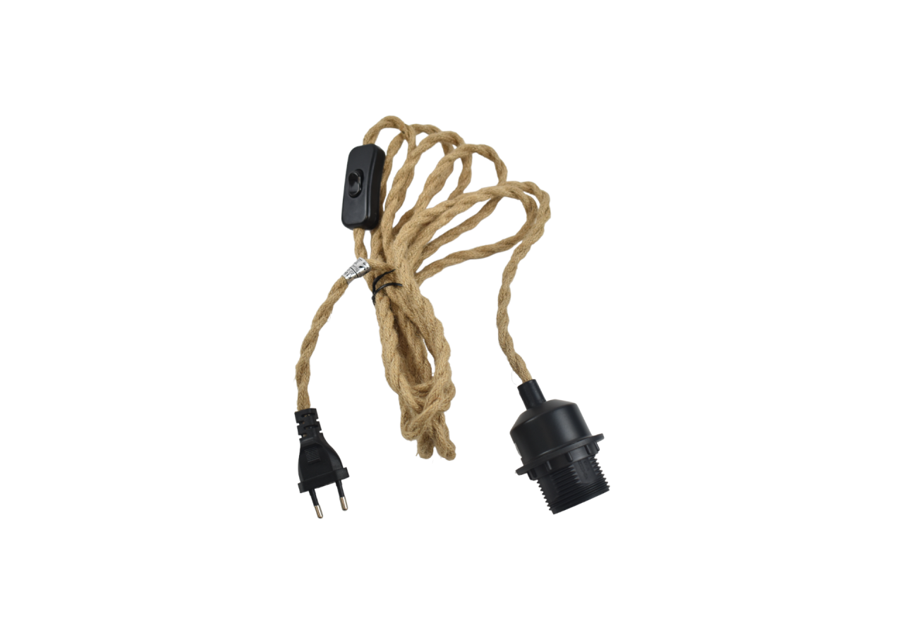 Suspension en osier "Willow" avec interrupteur et prise murale - K171-C-CU - Barcelona LED