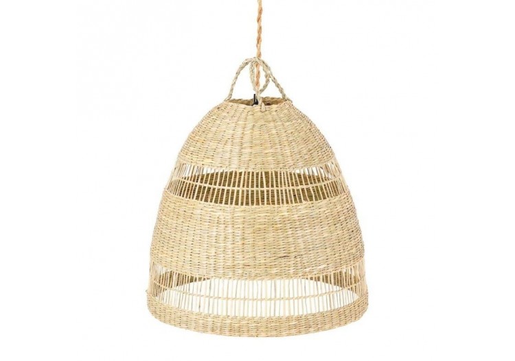 Suspension en osier "Ikken" avec interrupteur et prise murale - K172-C-CU - Barcelona LED 2