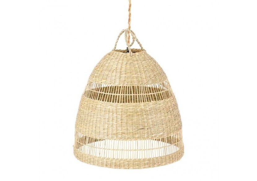 Suspension en osier "Ikken" avec interrupteur et prise murale - K172-C-CU - Barcelona LED