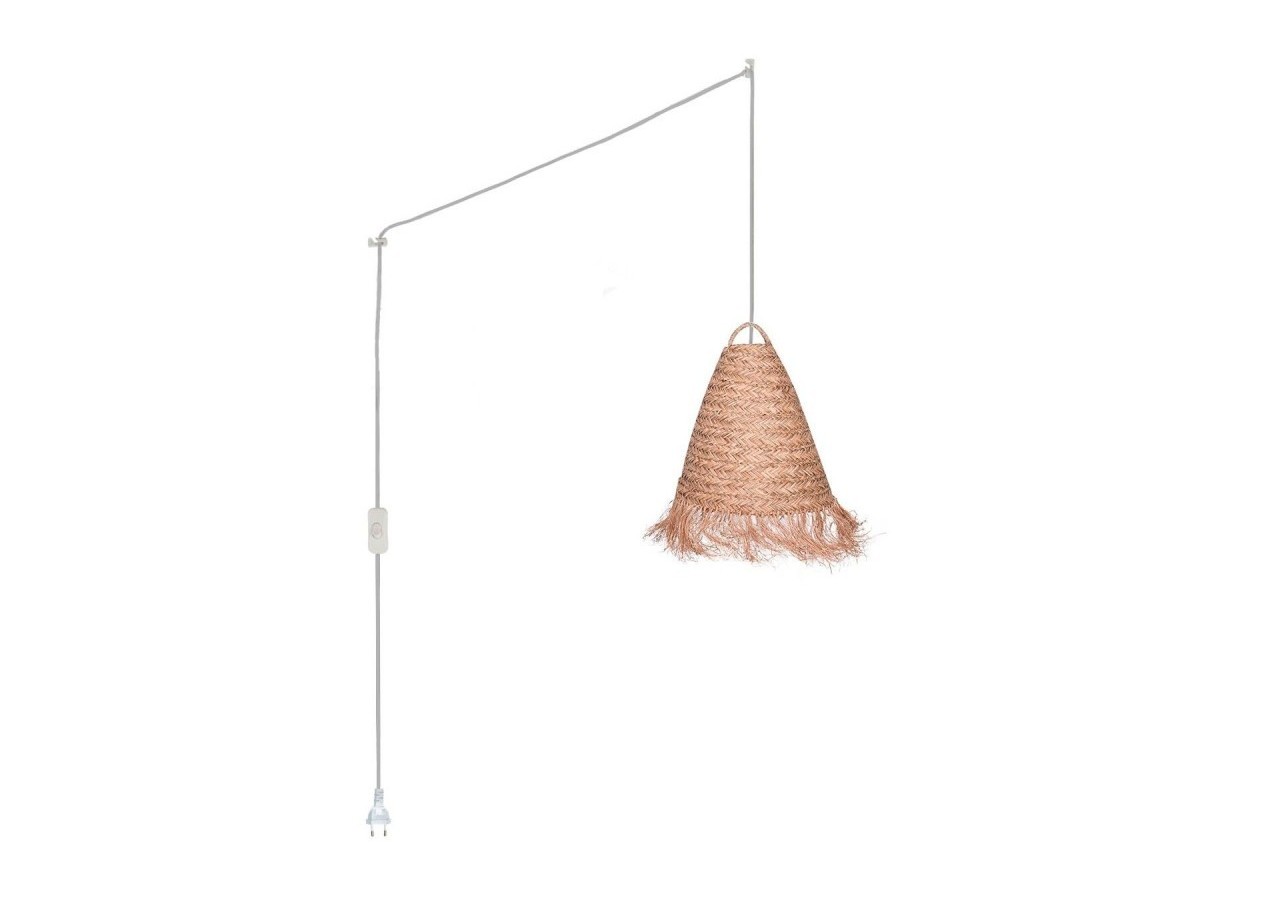Suspension en fibre naturelle "Nam" avec interrupteur et prise murale - K173-C-B - Barcelona LED