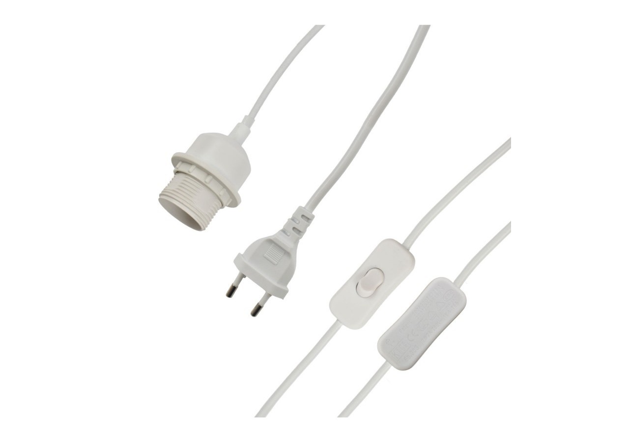 Suspension en fibre naturelle "Nam" avec interrupteur et prise murale - K173-C-B - Barcelona LED