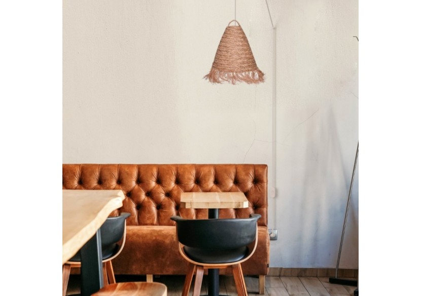 Suspension en fibre naturelle "Nam" avec interrupteur et prise murale - K173-C-B - Barcelona LED