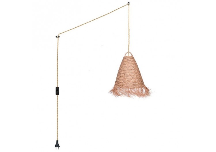 Suspension en fibre naturelle "Nam" avec interrupteur et prise murale - K173-C-CU - Barcelona LED