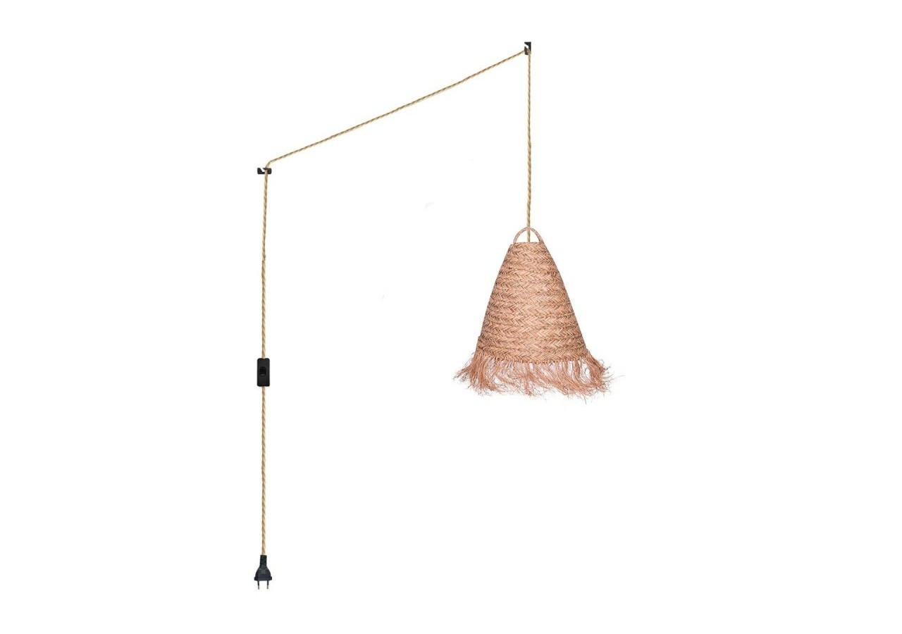 Suspension en fibre naturelle "Nam" avec interrupteur et prise murale - K173-C-CU - Barcelona LED