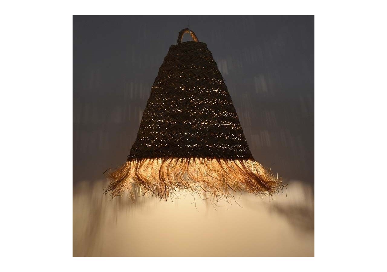 Suspension en fibre naturelle "Nam" avec interrupteur et prise murale - K173-C-CU - Barcelona LED