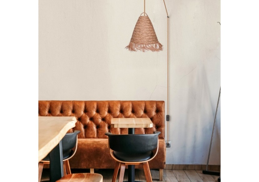 Suspension en fibre naturelle "Nam" avec interrupteur et prise murale - K173-C-CU - Barcelona LED