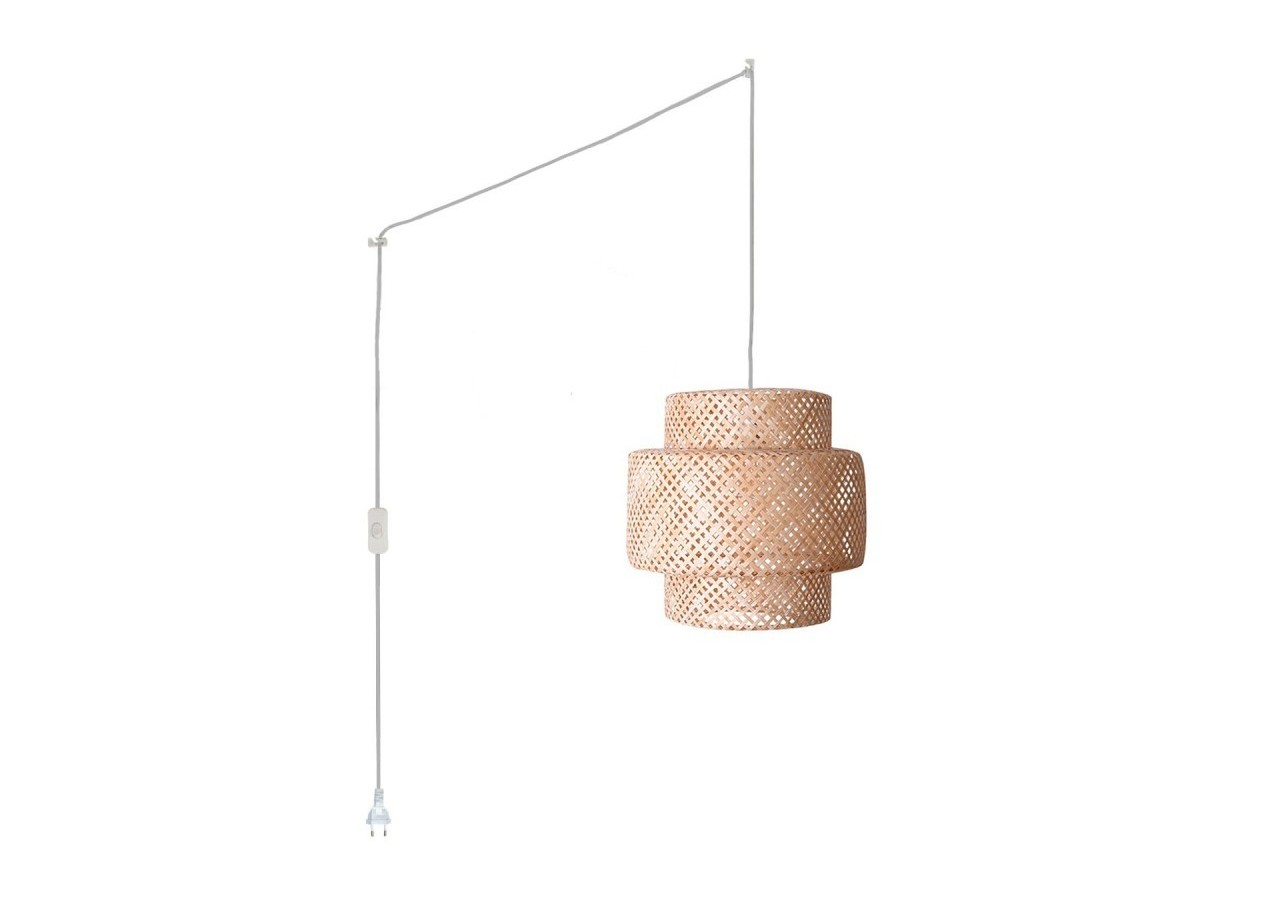 Suspension en osier "Onna" avec interrupteur et prise - K176-C-B - Barcelona LED