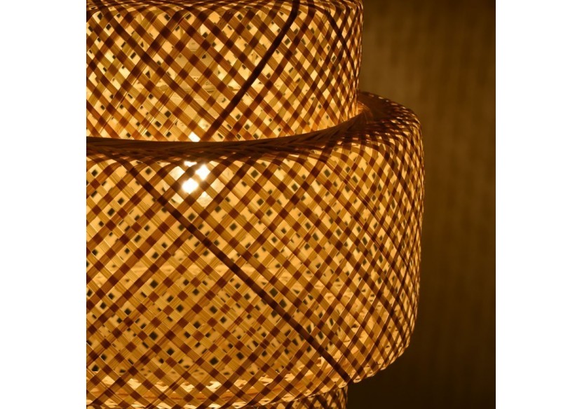 Suspension en osier "Onna" avec interrupteur et prise - K176-C-B - Barcelona LED