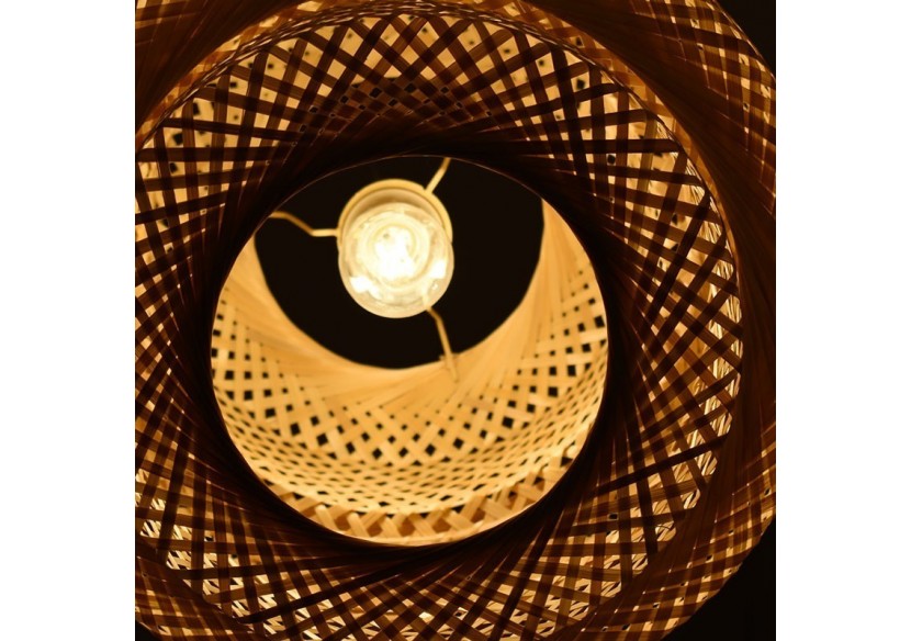 Suspension en osier "Onna" avec interrupteur et prise - K176-C-B - Barcelona LED