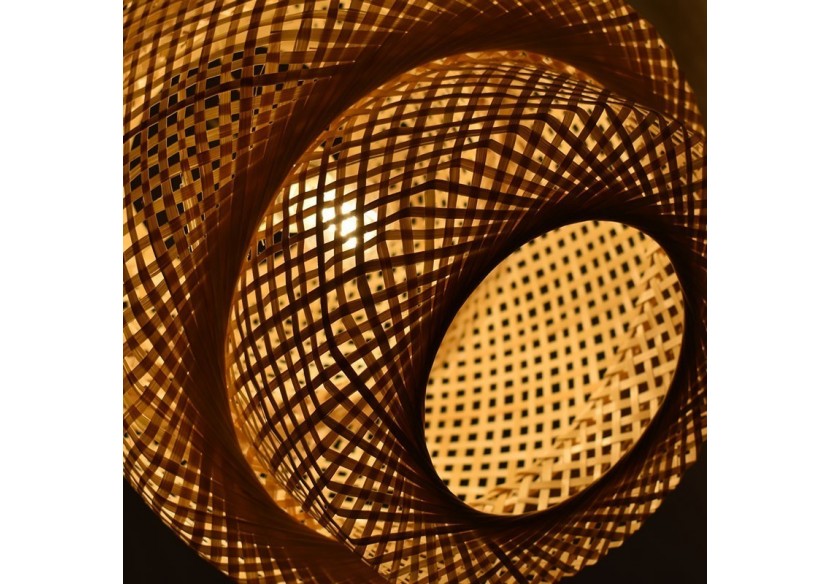 Suspension en osier "Onna" avec interrupteur et prise - K176-C-B - Barcelona LED