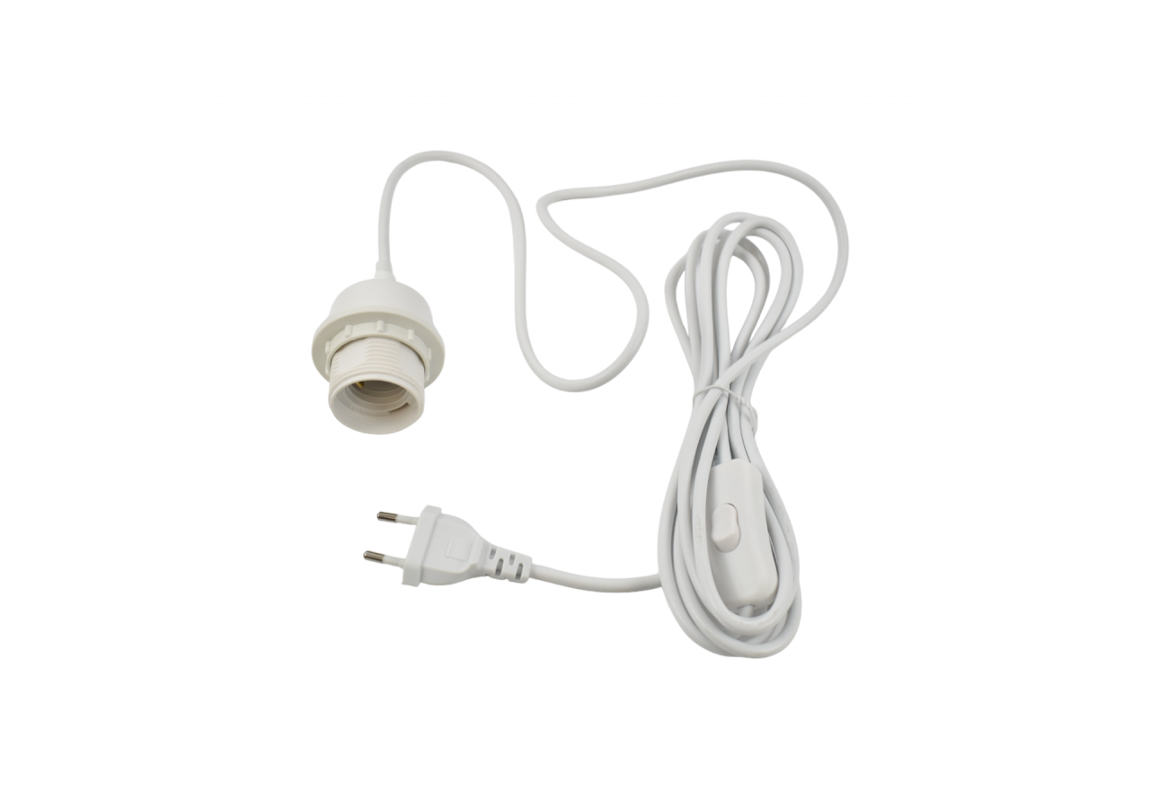 Suspension en osier "Onna" avec interrupteur et prise - K176-C-B - Barcelona LED