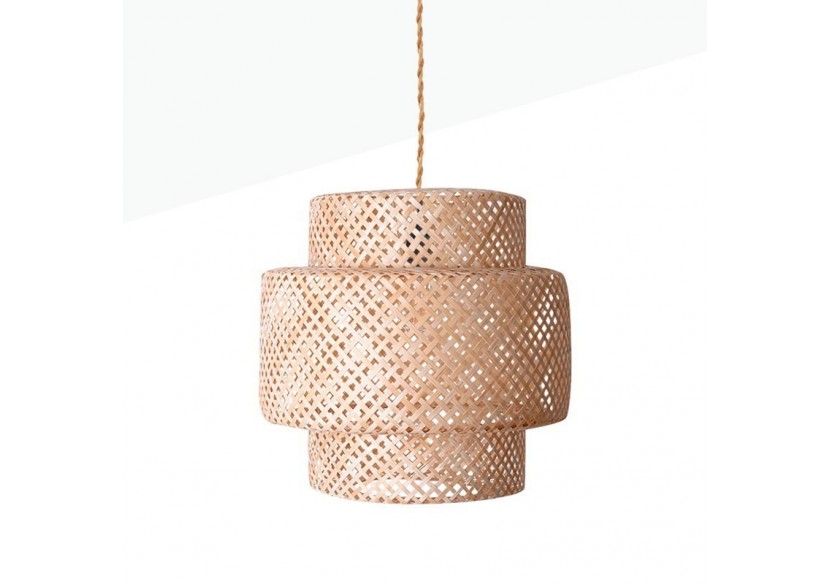 Suspension en osier "Onna" avec interrupteur et prise - K176-C-CU - Barcelona LED