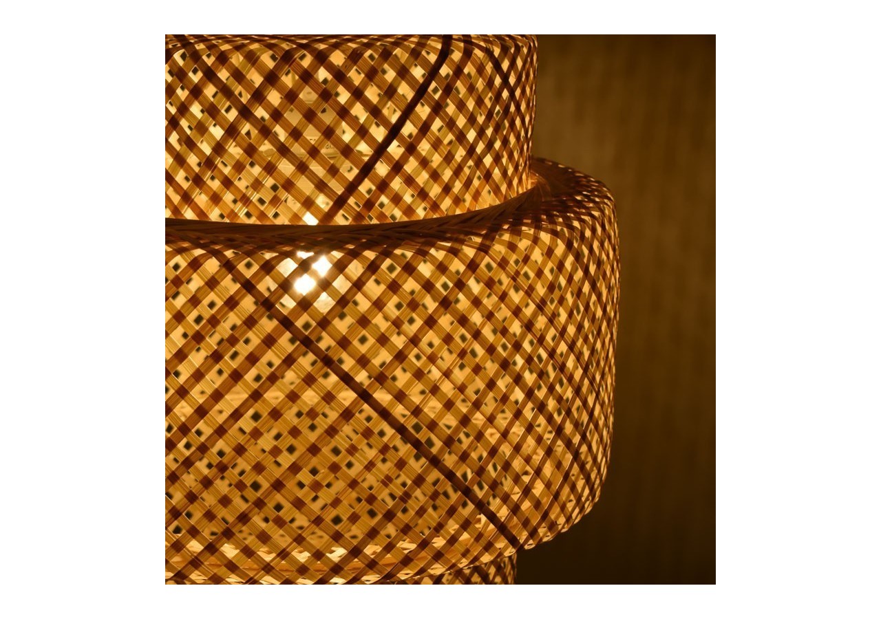 Suspension en osier "Onna" avec interrupteur et prise - K176-C-CU - Barcelona LED